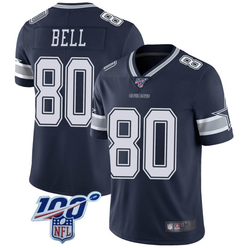 2020 Nike NFL Youth Dallas Cowboys #80 Blake Bell Navy Limited 100th Vapor Jersey